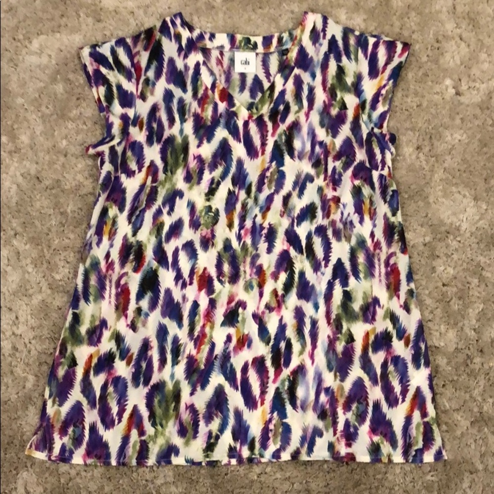 Cabi Colorful Feather Pattern Blouse - image 1